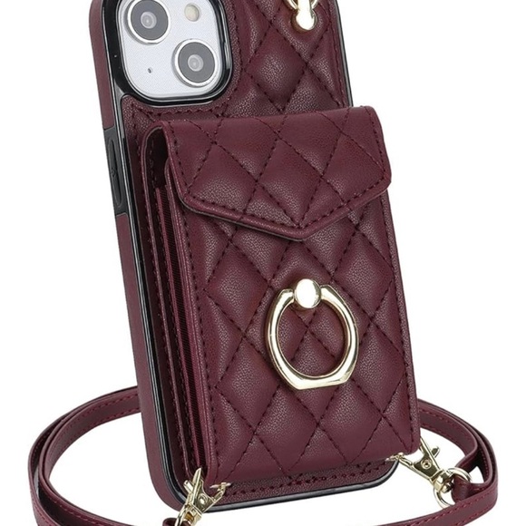 iPhone 16 Pro Max Quilted Wallet Case w/ Crossbody Strap - Picture 4 of 8